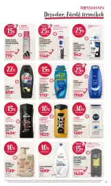 Rossmann akciós újság Oldal 13: Dove habfürdő €1.699,00, Nivea black & white invisible clear €1.140,00