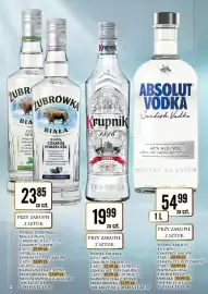 Dino gazetka | Alkohole Strona 2: Wódka Absolut €54,99, WÓDKA ŻUBRÓWKA BIAŁA 2 SZTUK €23,85