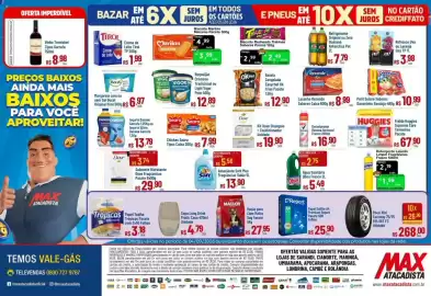 Encarte Max Atacadista Página 2: Agua sanitária €2,75, Soft - amaciante plus fragrâncias galão €13,90