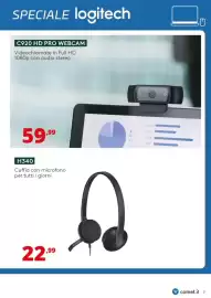 Volantino Comet Pagina 7: Cuffia con microfono €22,99, Logitech C920 HD Pro Webcam €59,99
