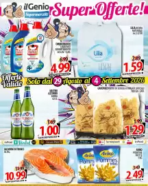 Volantino Il Genio Supermercato settimana 36 Pagina 3: Lilia Acqua Naturale Giovane €1,59, Peroni Nastro Azzurro €1,00