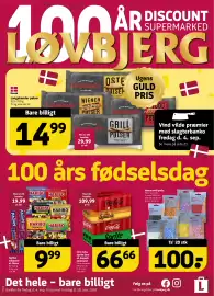 Løvbjerg tilbudsavis uge 36 Side 1: Haribo slikposer €9,99, Coca Cola Sprite Zero el. Squash sodavand €66,66