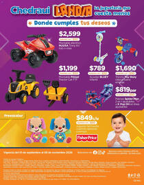 Folleto Chedraui Página 16: Prinsel Tractor Cat FTF €1.199,00, INJUSA Tinny 6V €1.199,00