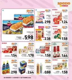 Volantino Spazio Conad settimana 37 Pagina 3: Schicciatine Conad €1,58, Pata Snella Ultra Veloci Pizzoli €2,98