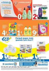 Folheto E.Leclerc Página 4: Detergente máquina roupa pó xau+vanish €9,99, Batatas pré-fritas eco+ €3,99