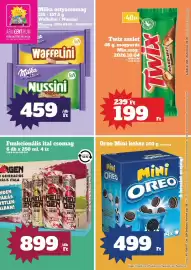 Vil-For akciós újság hét 36 Oldal 1: Milka waffelini nussini €459,00, Twix €199,00