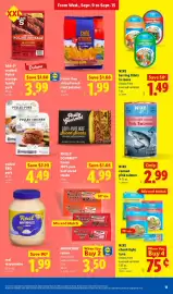 Lidl weekly ad week 37 Page 11: Nixe chunk light tuna €0,75, Philly gourmet frozen beef sliced steaks €4,99