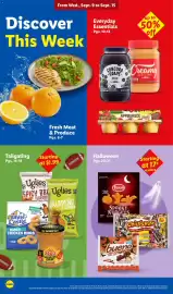 Lidl weekly ad week 37 Page 2: Uglies kettle potato chips €1,99, Tyson Spooky Nuggets €0,17
