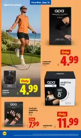 Lidl weekly ad week 37 Page 28: Apa medicine ball €11,99, Aoa crossfit and weightlifting gloves €7,99