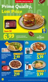 Lidl weekly ad week 37 Page 6: Butcher's specialty fresh boneless/skinless chicken breast, family size €2,49
