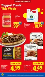 Lidl weekly ad week 37 Page 8: Lidl pulled bbq pork / chicken €4,49, Creamy peanut butter by Lidl €0,99