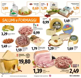 Volantino Emi Market Pagina 18: Selex prosciutto cotto €1,39, Polpette €1,49