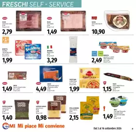 Volantino Emi Market Pagina 21: Selex mortadella €1,49, Rusticana la Mini Pinsa €1,99