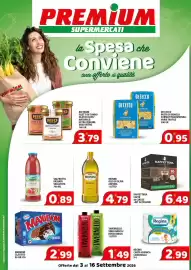 Volantino Premium Supermercati Pagina 1: Monini olio di oliva anfora €4,79, Regina carta igienica camomilla €2,99