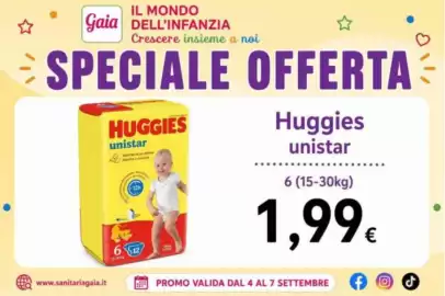 Volantino Sanitaria Gaia Pagina 1: Huggies unistar €1,99