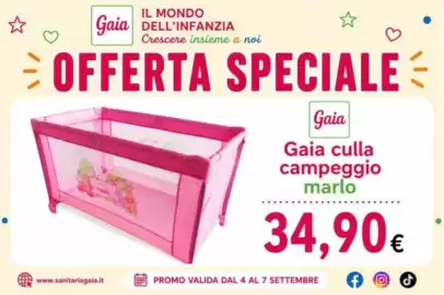 Volantino Sanitaria Gaia Pagina 13: Gaia culla campeggio marlo €34,90