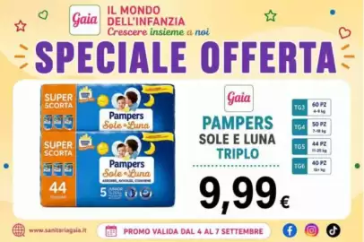 Volantino Sanitaria Gaia Pagina 2: Pampers Sole e Luna Triplo €9,99