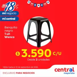 Catálogo Central Mayorista Página 11: Wenco - banquito negro 1 un €3.590,00