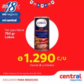 Catálogo Central Mayorista Página 16: Lobos - sal parrillera €1.290,00