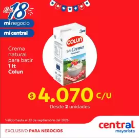 Catálogo Central Mayorista Página 17: Colun - crema natural para batir €4.070,00