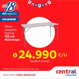 Catálogo Central Mayorista Página 6: Mainstays - mesa plegable blanca €24.990,00