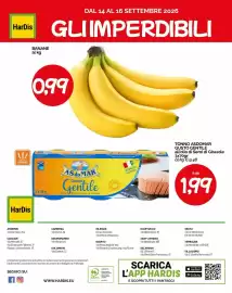 Volantino Hardis Pagina 16: Banane €0,99, Tonno AsdoMar Gusto Gentile €1,99