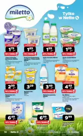 Netto gazetka tydzień 37 Strona 14: Śmietana 18% Miletto €3,29, Maślanka naturalna Miletto €3,49