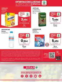 Folleto SPAR Gran Canaria Página 3: Bezoya - agua sin gas €0,54, Vialplus - lavavajillas €5,49