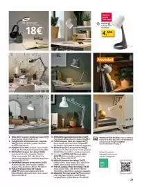 Catálogo IKEA Página 21: Lámpara de trabajo €18,00, Lampara flexo de trabajo €4,50