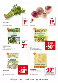 Colruyt folder Pagina 14: Boni Selection fijnproeversmix rucola €2,69, Vietnamese wokgroenten €4,34