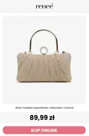 Renee magazyn tydzień 36 Strona 5: Złota torebka kopertówka z motywem cyrkonii Renee €89,99