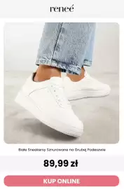 Renee magazyn tydzień 36 Strona 7: Białe sneakersy sznurowane na grubej podeszwie Reneé €89,99