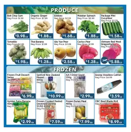 Blue Sky Supermarket flyer week 36 Page 3: ChoCho Frozen Fruit Dessert Series €6,99, Bok Choy Sum €0,98