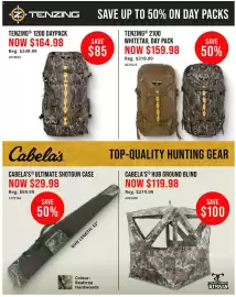 Cabela's flyer Page 2: Cabela's ultimate shotgun case €29,98, Tenzing 1200 daypack €164,98
