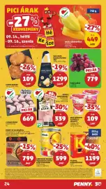 PENNY akciós újság hét 37 Oldal 28: Jardinelle peaches €599,00, Piros szőlő €779,00