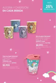 Catálogo Avon Página 68: Set x4 vasos unicornio €8.990,00, Taza con tapa unicornio (155033) €5.900,00