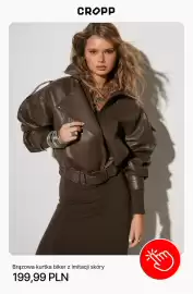 Cropp gazetka tydzień 36 Strona 8: Brązowa kurtka biker z imitacji skóry Cropp €199,99