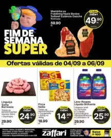 Encarte Comercial Zaffari Página 1: Pizza sadia €14,99, Lava-Roupas Líquido Brilhante €25,90
