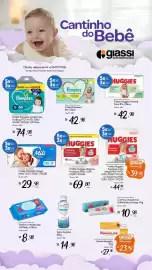 Encarte Giassi Supermercados Página 1: Fralda huggies supreme care €39,98, Fralda Pampers Confort Sec €74,98