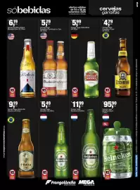 Encarte Frangolândia Página 3: Cerveja lager stella artois €5,99, Cerveja Lager Budweiser Tradicional ou Zero €5,29