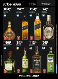 Encarte Frangolândia Página 7: Whisky Escocês Passport Scotch €56,59, Whisky Escocês Johnnie Walker Black Label €152,90