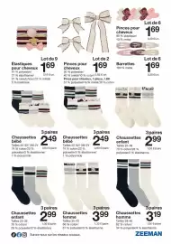 Catalogue Zeeman semaine 36 page 13: Elastiques pour cheveux €1,69, Chaussettes femme €3,99