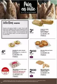 Catalogue Monop' page 14: Tartelette fine poire chocolat €4,00, Monoprix - pavé céréales pour gourmet €2,80