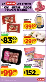 Folleto HEB Página 3: Hill Country Fare Pollo entero con Visceras €39,90, Carne De Trompo De Cerdito €83,90