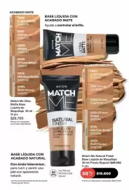 Catálogo Avon Página 29: Match - me natural finish base líquida de maquillaje 30 ml €18.600,00