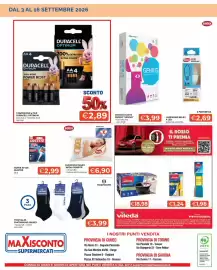 Volantino Maxisconto Pagina 36: Duracell Optimum €2,89, Guanciale Selex 'Media Densita' €6,90