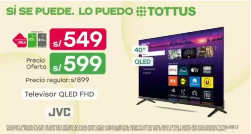 Catálogo Tottus semana 36 Página 3: JVC televisor qled fhd 40" €549,00