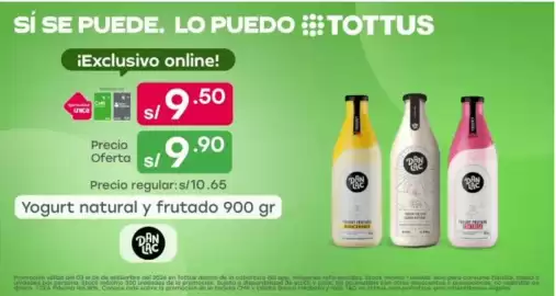 Catálogo Tottus semana 36 Página 6: Dan Lac yogurt natural y frutado €9,50