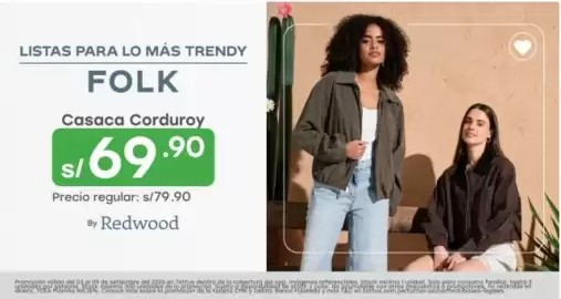 Catálogo Tottus semana 36 Página 9: Redwood Casaca Corduroy €69,90