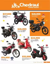 Folleto Chedraui Página 13: Italika Motocicleta FT 150 color rojo €19.999,00, Veloci Moto Hawk RT2 €28.999,00